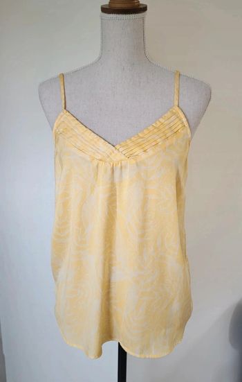 Débardeur caraco jaune et blanc à motifs feuilles Kiabi Taille M ou 36 38