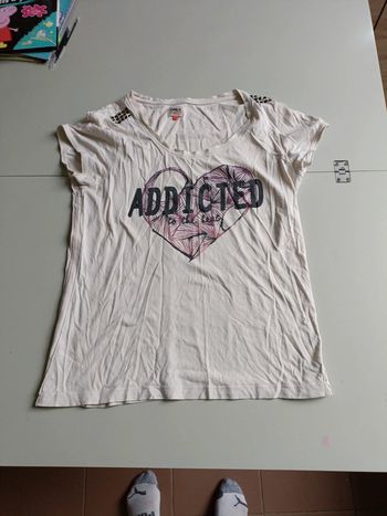 T-shirt manches courtes taille xl only cœur addicted