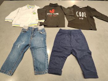 Lot de vêtements bébé garçon hauts et pantalons– Taille 12 mois