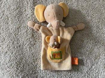 Doudou marionnette éléphant Les loustics Moulin Roty 🌻