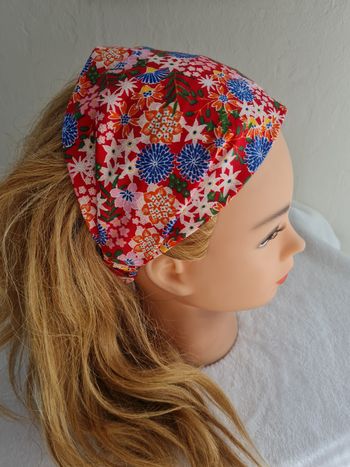 Bandeau fichu fleuri femme