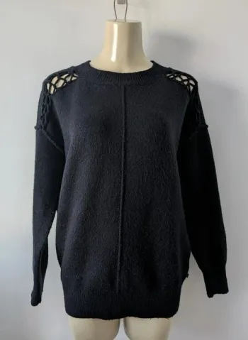 Pull marine en laine - Le Temps des Cerises - taille 46