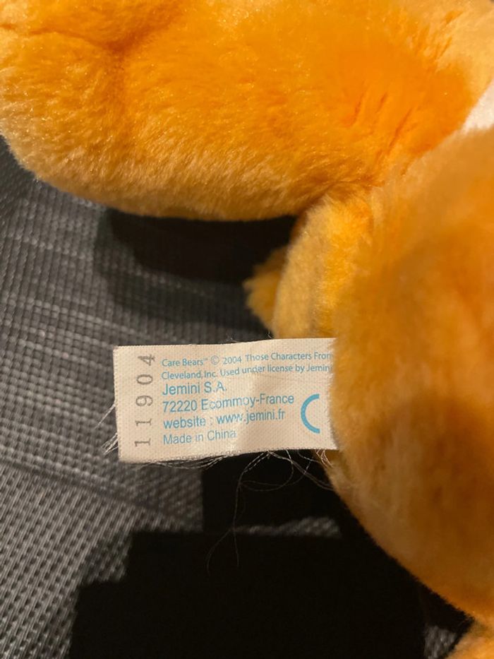 Peluche Bisounours orange Care Bears Grosbisou cœur Jemini 2004 30cm - photo numéro 8