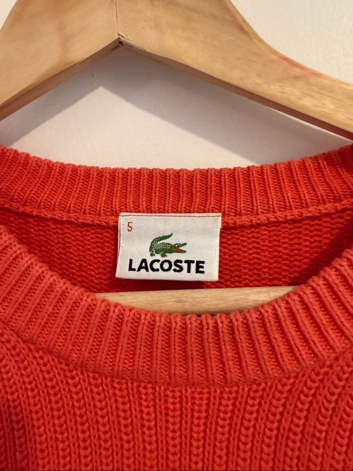 Pull homme orange vintage  Lacoste L - photo numéro 3