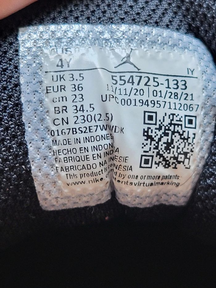 Baskets Nike Jordan 1 Mid Black Toe orange arctique - banc noir et rose, excellent état - photo numéro 18