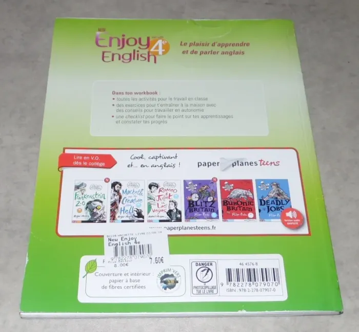 manuel scolaire anglais 4e workbook édition hachette Didier - photo numéro 3