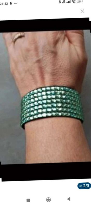 Bracelet vert  brillant