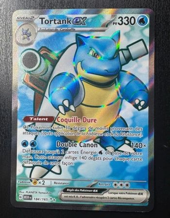 Carte pokémon neuve 🇨🇵 Tortank EX 184/165 série mew 151 