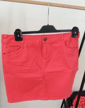 Jupe droite rose unie Camaïeu - Taille 42