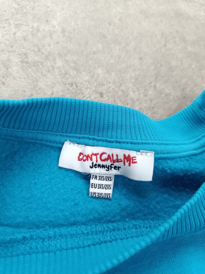 Sweat Bleu USA Jennyfer logo brodé  - Taille XXS -  Très bon état - photo numéro 3