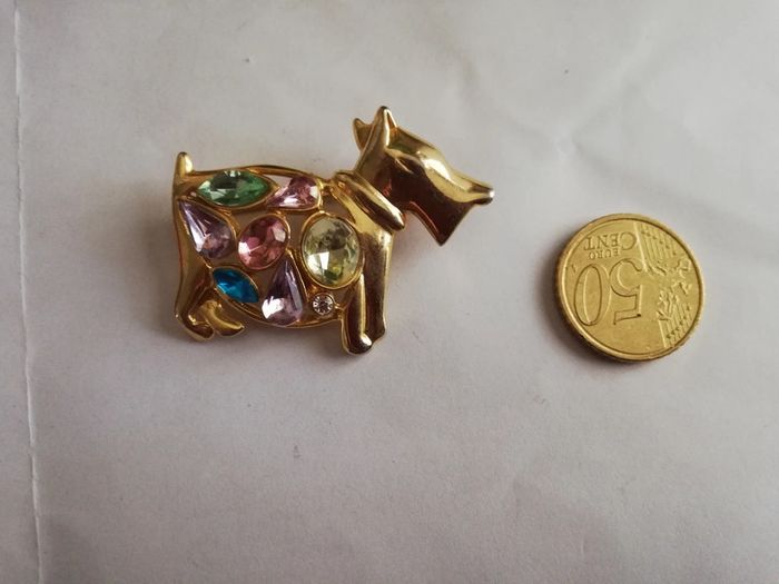 Magnifique broche vintage fox a strass