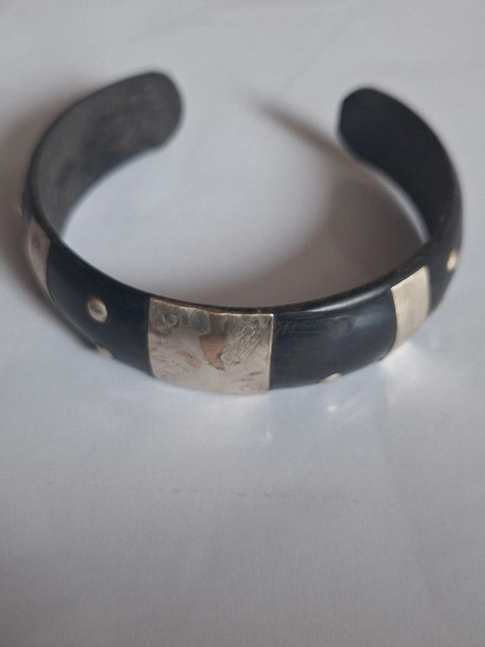 💥 Bracelet noir et argent unique 💥