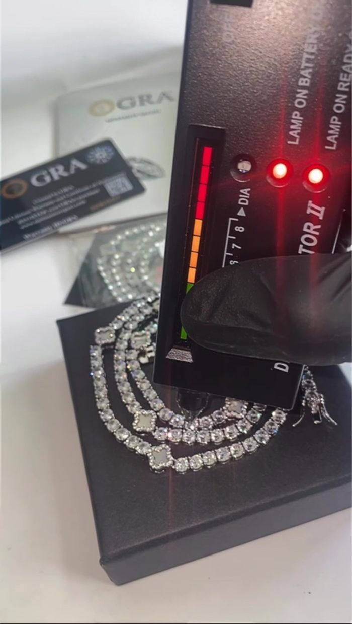 Chaîne de tennis en Moissanite Sertie de diamant VVS - photo numéro 2