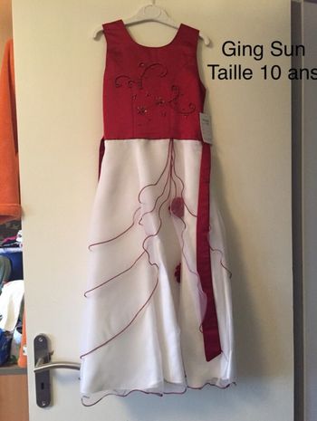 Robe de cérémonie rouge / blanc Taille 10 ans