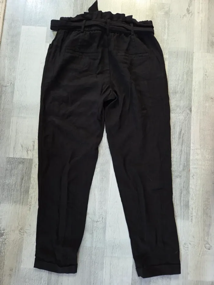 Pantalon noir zara avec ceinture nœud - photo numéro 4