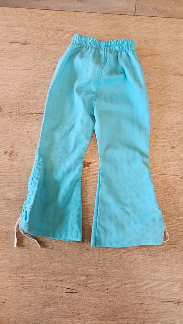 Pantalon vintage patte d éléphant, turquoise, élastique, Pantalon Mickaela, 4 ans, nickel - photo numéro 6