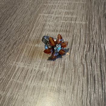 Bague marron et argentée 🌿