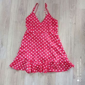 Robe rouge à pois t40