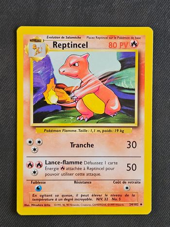 Carte Pokemon Reptincel Set de base 24/102