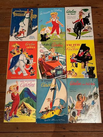 TBE - Caroline - Lot de 9 livres bd Grands albums Hachette couleurs anciens