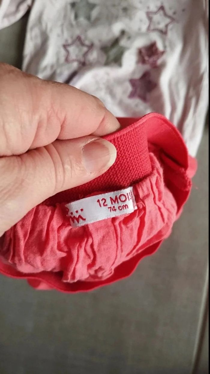 Tee shirt et jupe taille 12 mois fille - photo numéro 5