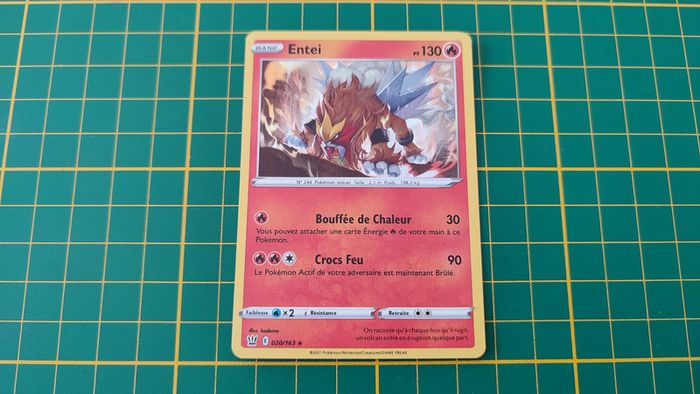 20/163 Carte Pokémon Entei rare holographique Epée et Bouclier EB05 Styles de combat #B10