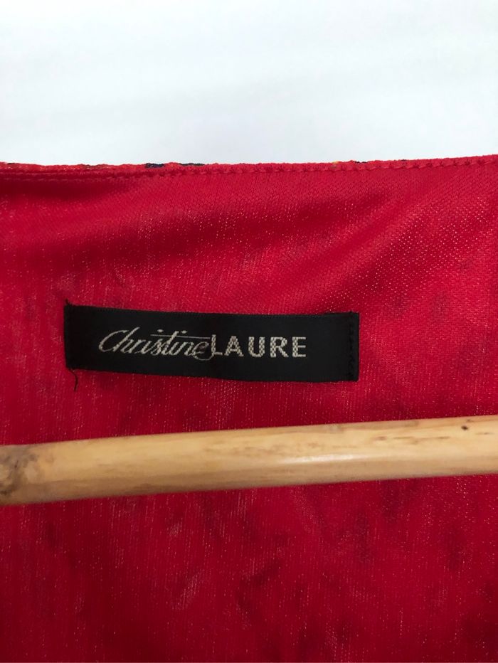 Robe rouge plissée - Christine Laure - taille 2 - photo numéro 2