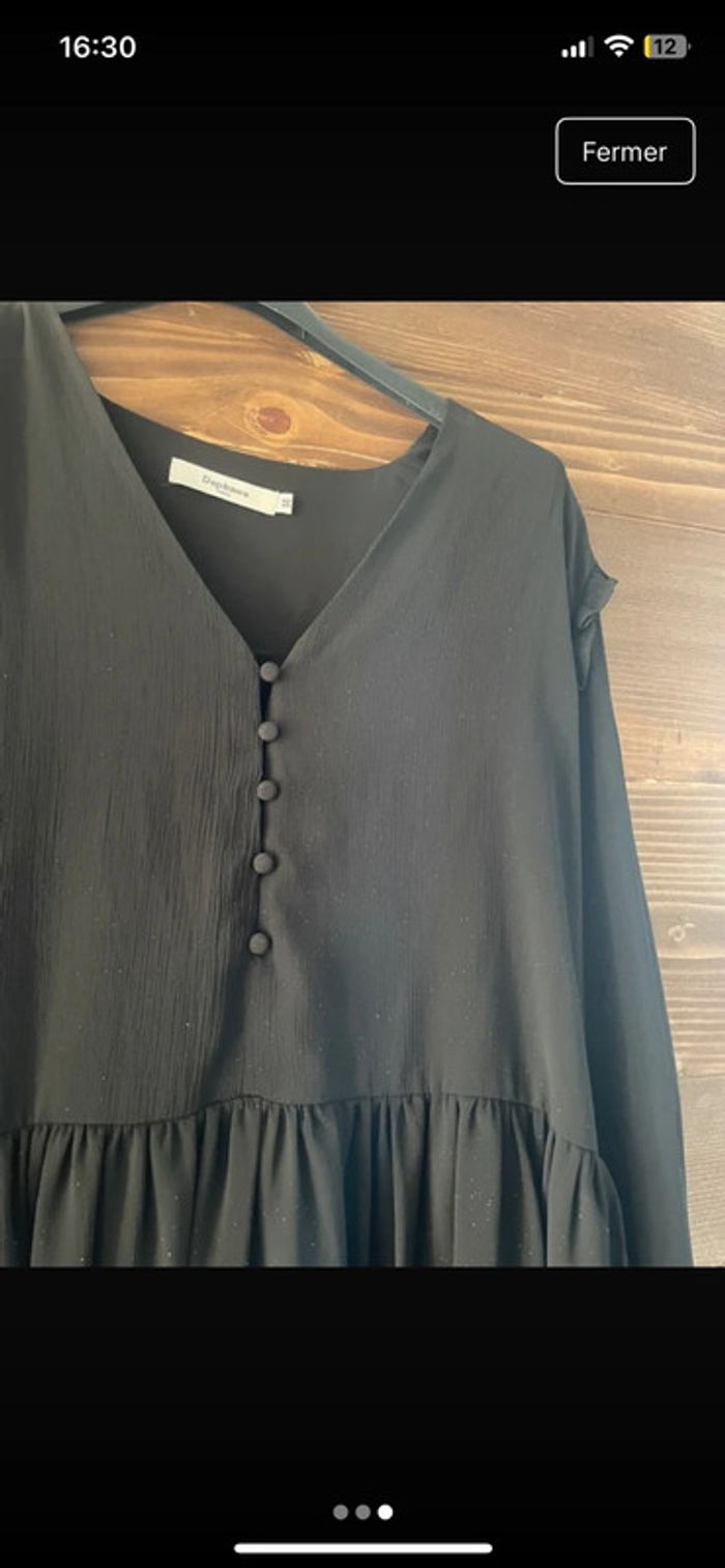Robe noir pailletée argentée - photo numéro 3