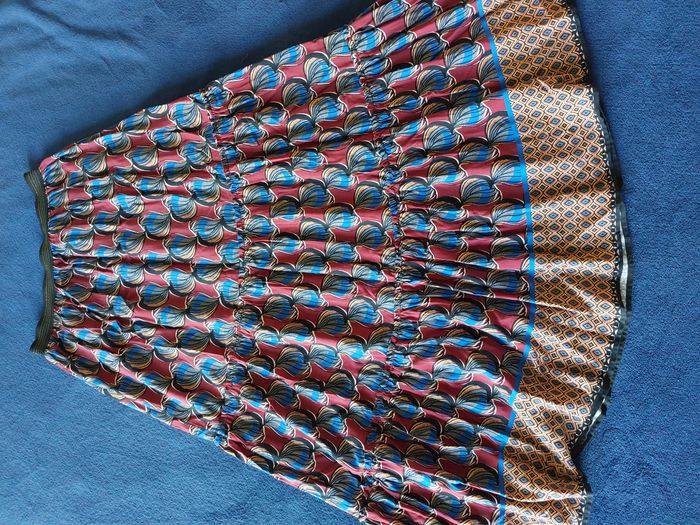 Jupe longue Camaieu bordeaux bleu noir taille M-L