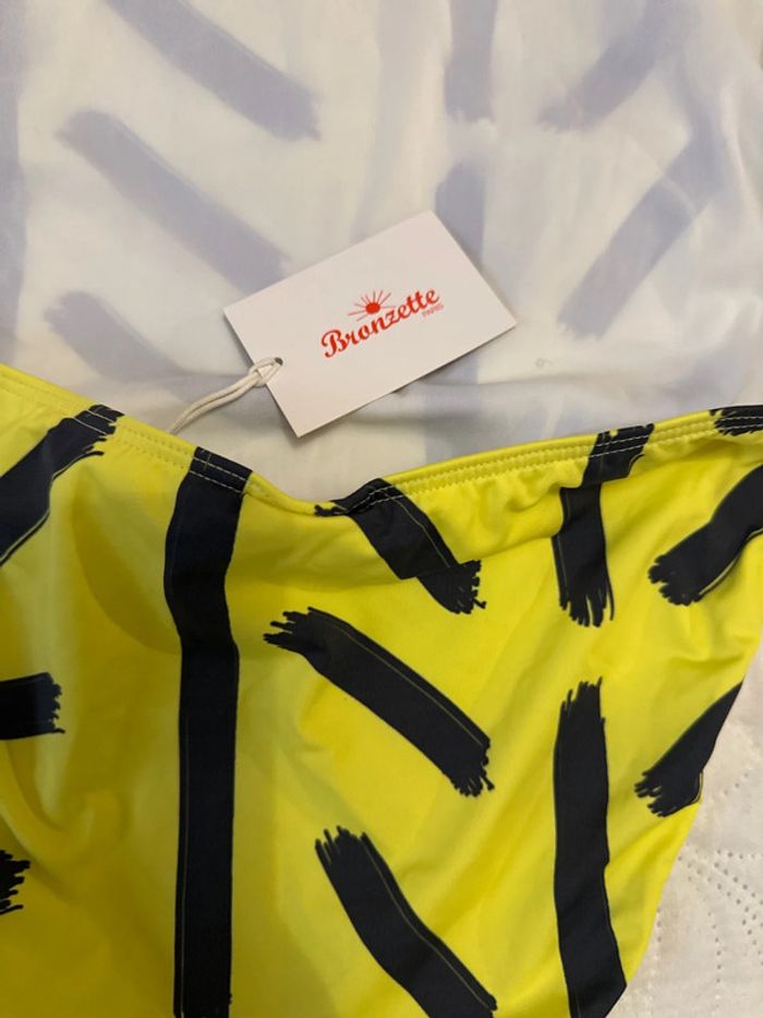 Maillot 1 pièce Bronzette – jaune & marine – taille 1 – neuf - photo numéro 4