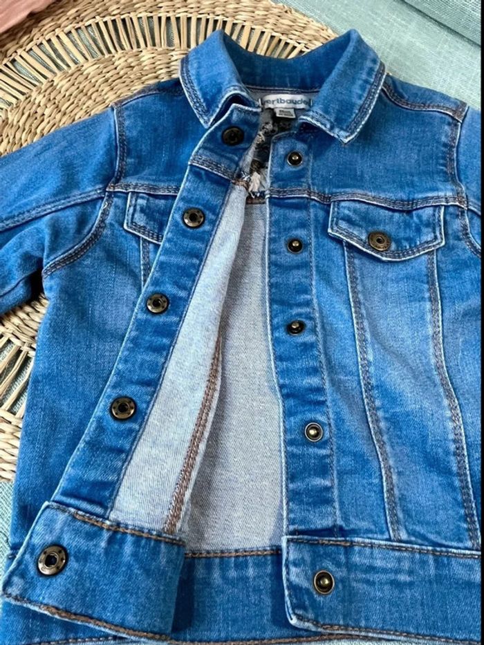 Veste en jean 24 mois broderie - photo numéro 6