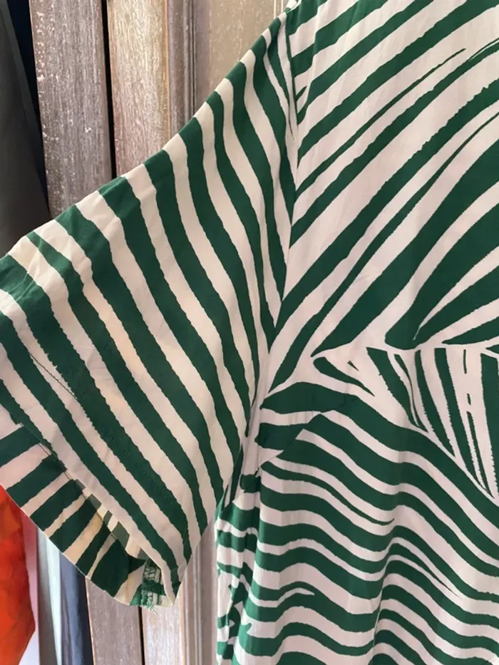 Robe beige et verte H&M - photo numéro 5