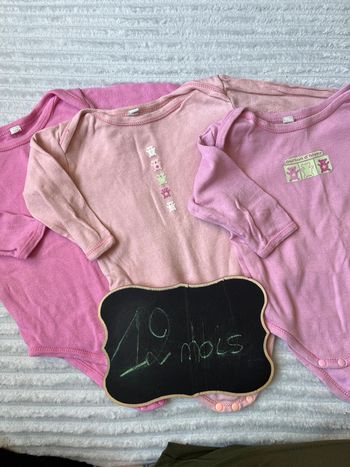 Lot de 3 bodys manches longues 12 mois