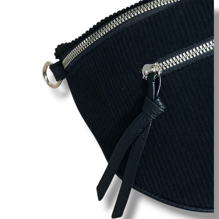 Grand sac banane en velours - Noir - photo numéro 9