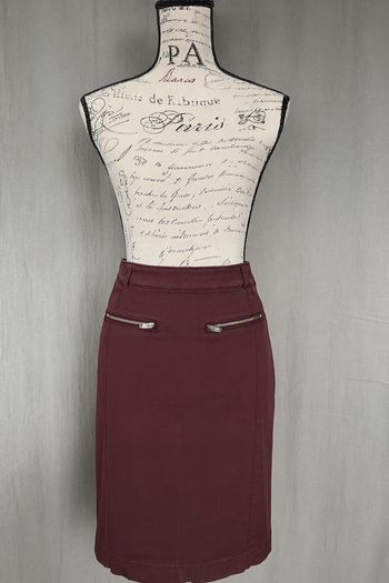 Jupe crayon bordeaux Rivières de Lune – Taille 34 - neuve avec étiquettes
