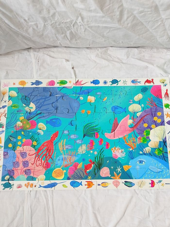 Puzzle observation & poster Djeco aquatique 54 pièces - photo numéro 3