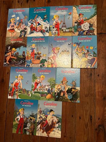 Caroline reliure jaune - Lot de 13 livres bd albums Hachette Pierre Probst collection