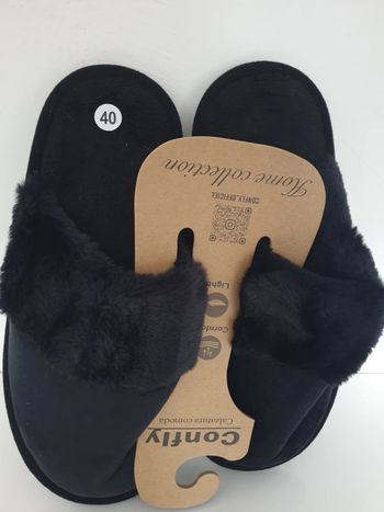 Pantoufles noires hiver pointure 40