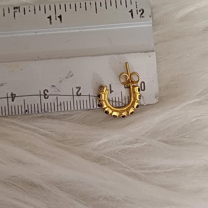 Boucles d'oreilles vintage en métal doré - photo numéro 8