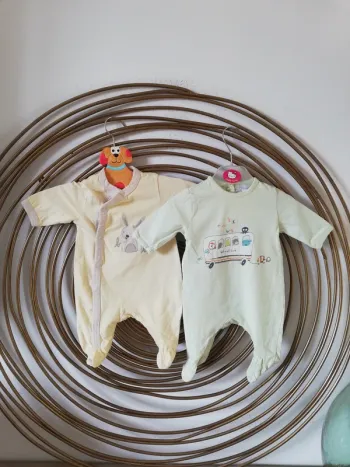 Lot de 2 grenouillères Kitchoun T1 mois