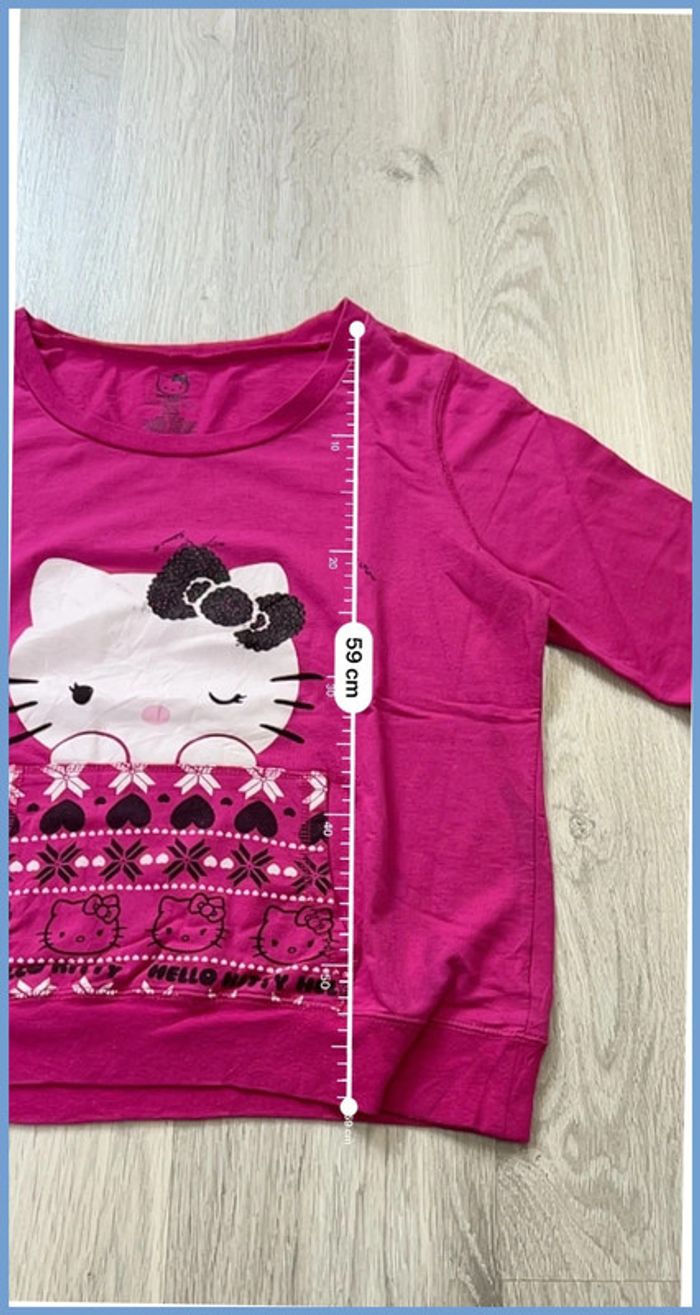 Pull vintage Hello Kitty Rose Taille S (XL Enfant) - photo numéro 3