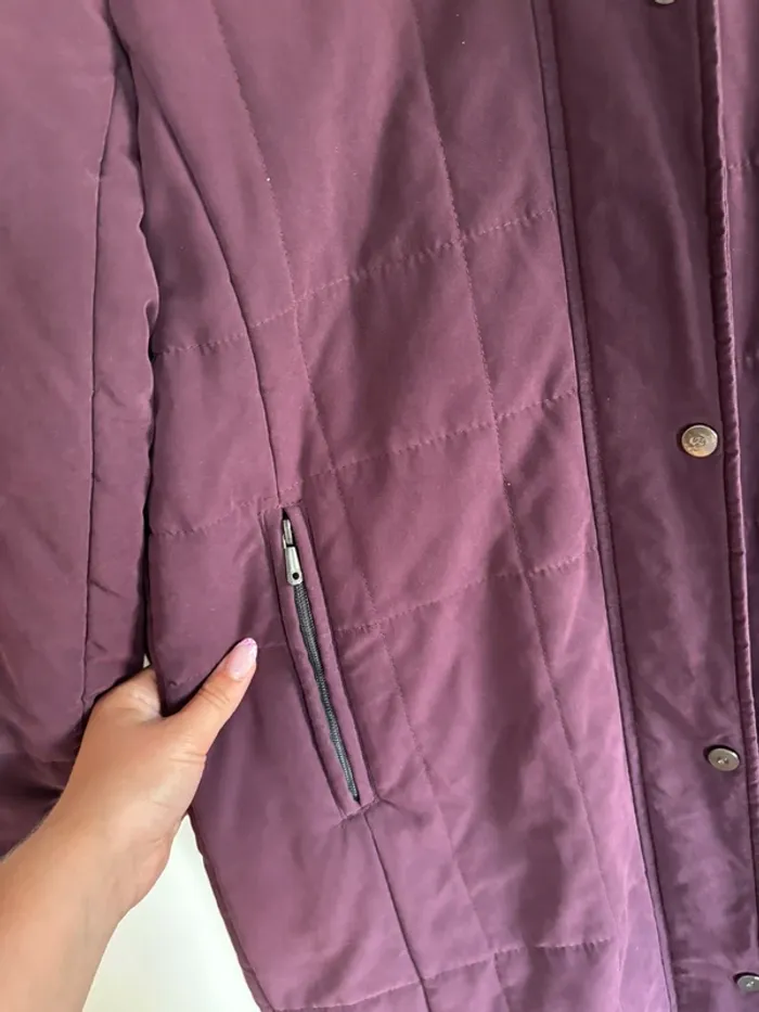 Manteau long aubergine prune taille 38 / M - photo numéro 3