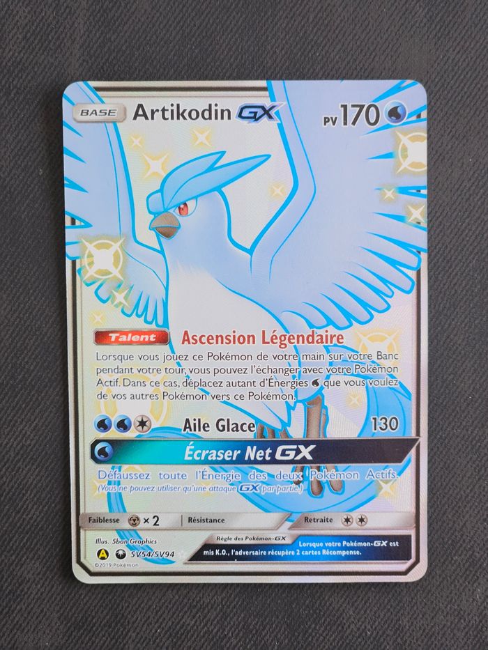 Carte Pokemon Artikodin GX Destinées Occultes SV54/SV94