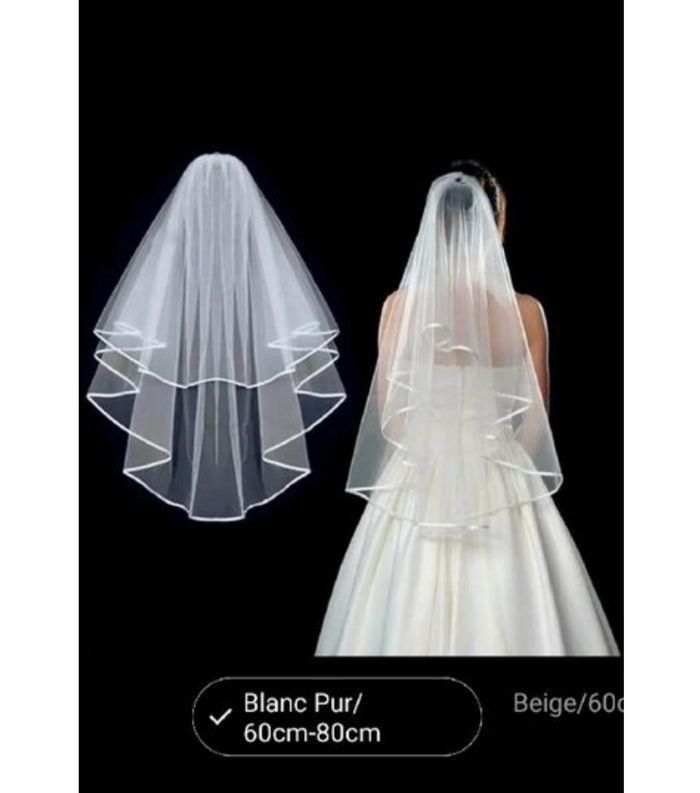 Voile mariée blanc ou beige  déguisement Neuf - photo numéro 3