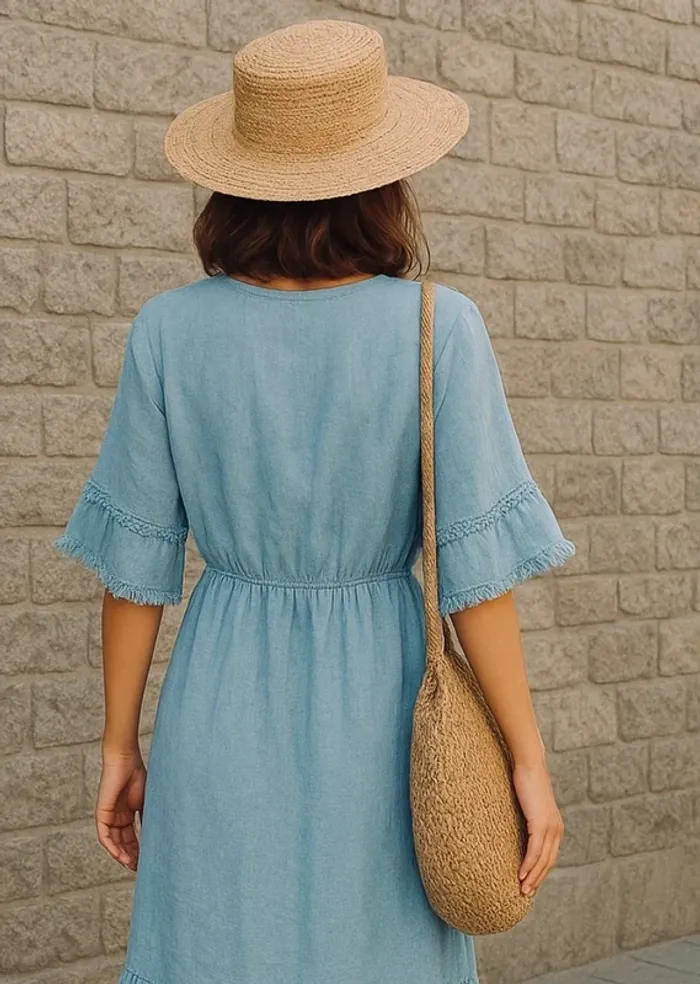 Robe bohème en lin Taille Unique - photo numéro 2