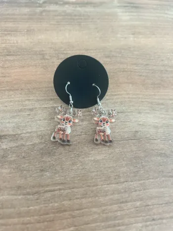 Jolie boucles d’oreilles Rennes de Noël neuve