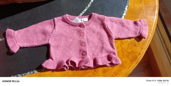 Gilet hiver bb fille vieux rose