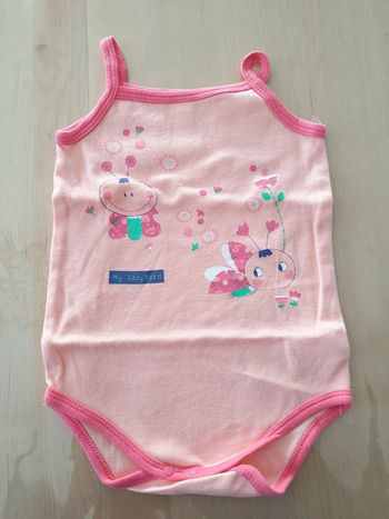 Body fille 3 ans orange papillon coccinelle