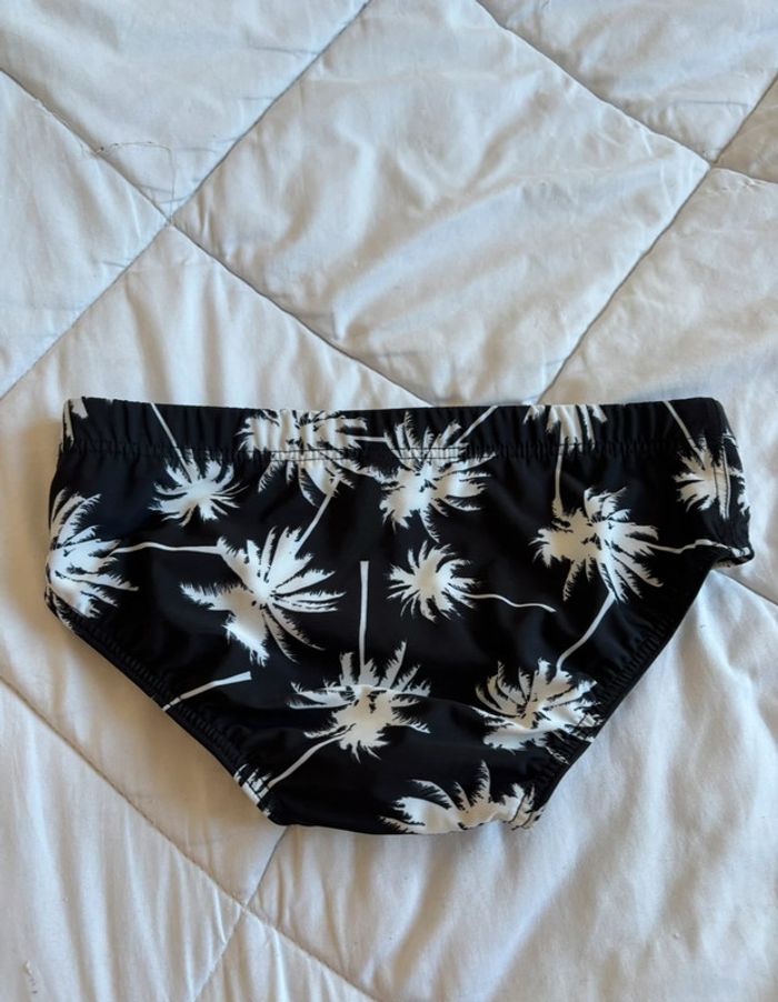 Bas de maillot de bain noir motif feuillage blanc Goldenpoint lacets taille S/36 neuf avec étiquette - photo numéro 7