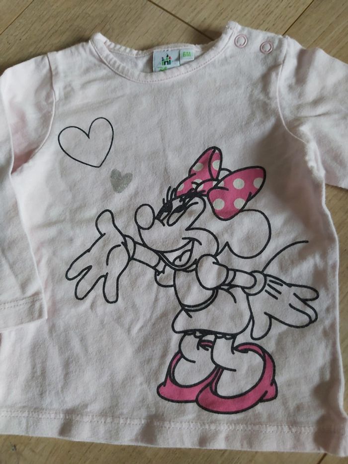 Tee-shirt ML Disney Minnie 6 mois (78) - photo numéro 2